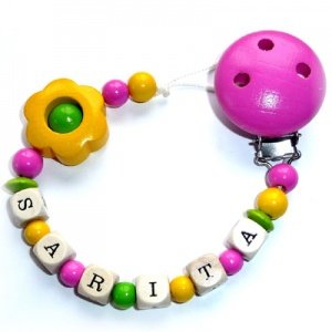 Schnullerkette Blümchen Gelb