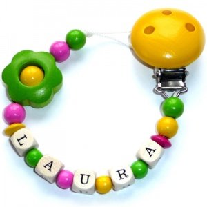 Schnullerkette Blümchen Grün