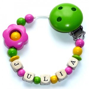 Schnullerkette Blümchen Pink