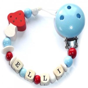 Schnullerkette Glückspilz Babyblau