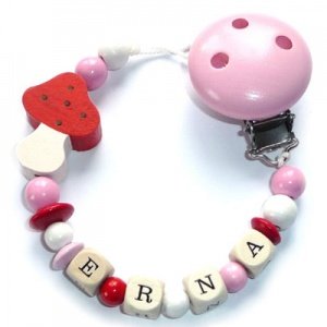 Schnullerkette Glückspilz Rosa