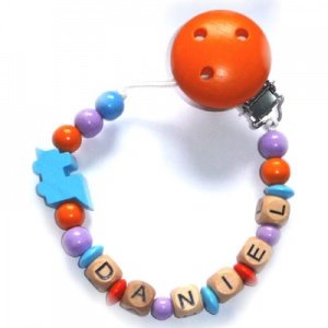 Schnullerkette Lokomotive Hellblau