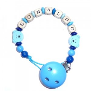 Schnullerkette Minibär Babyblau