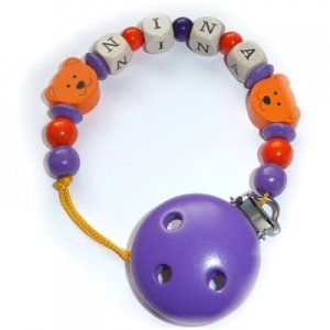 Schnullerkette Minibärchen Orange