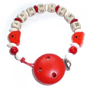 Schnullerkette Minibärchen Rot