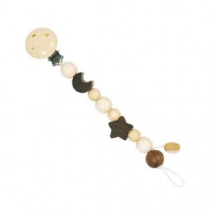 Schnullerkette Mond und Sterne natur