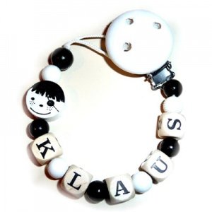 Schnullerkette Pirat Weiß