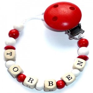 Schnullerkette Sommerwiese Rot