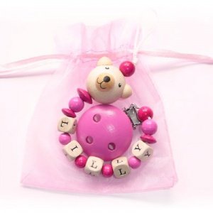 Schnullerkette Teddy Pink