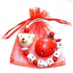 Schnullerkette Teddy Rot