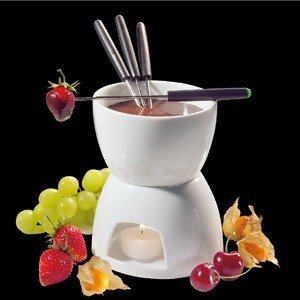 Schokoladen- Fondue - Set aus Porzellan