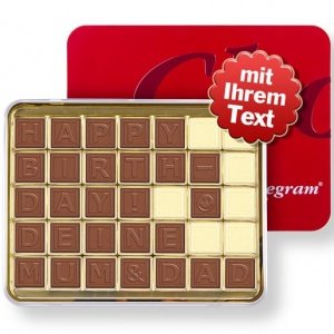 Schokotelegramm, 35 Zeichen