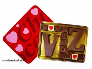 Schokotelegramm mit Ihren Initialen