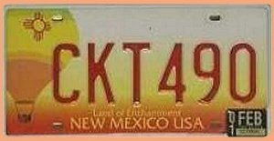 Schönes Nummernschild aus New Mexico