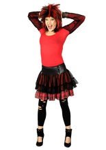 Schottenrock Punk-Minirock rot-schwarz