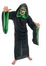 Schrumpel-Hexe Kostüm mit Maske schwarz-