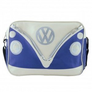 Schultertasche VW Bulli blau/beige