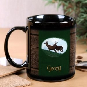 Schwarze Tasse für Jäger und Jagdfreunde
