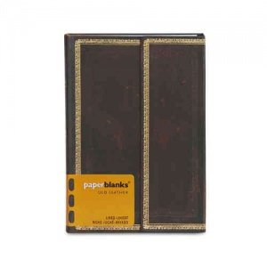 -Schwarzes Marokkoleder-, liniert, Mini,