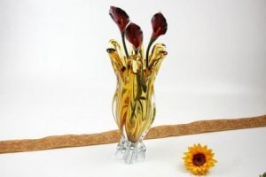 schwere Vase gelb 33cm