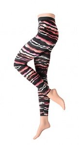 Seidige Leggings mit Batik-Print