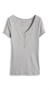 Seidiges Henley-T-Shirt