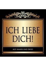 Sektflasche Etikett Ich liebe Dich!