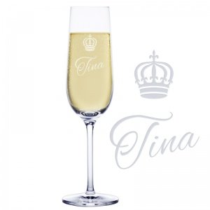Sektglas mit Gravur *Queen´s Crysta