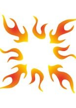 Selbstklebe Schablone - Flammen
