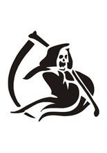 Selbstklebe Schablone - Sensenmann