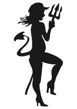 Selbstklebe Schablone - Teufelin