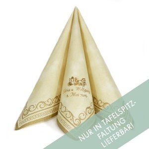 Serviette Adagio, creme-gold, personalis