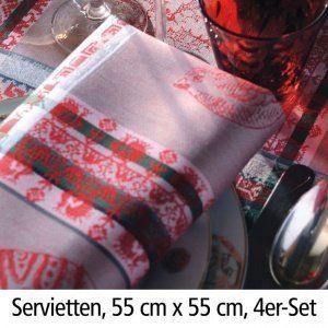 Servietten Mille Noel Chalet 4er-Set 55 