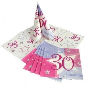 Servietten *Pink Shimmer* zum 30. Geburt