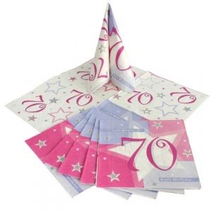 Servietten *Pink Shimmer* zum 70. Geburt