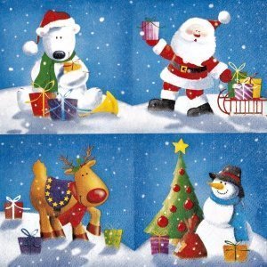 Servietten "Xmas friends"