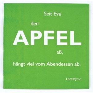Servietten Zitat Apfel