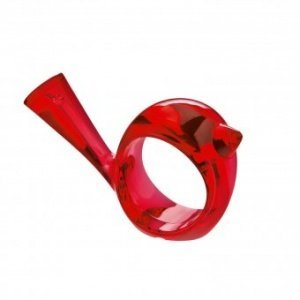 Serviettenring Pi:p transparent rot