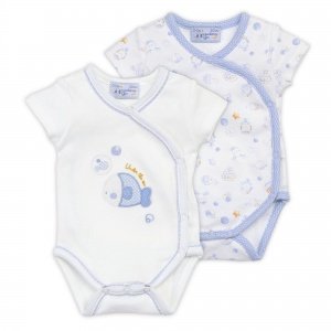 Set 2 Bodys kurzarmhimmelblau