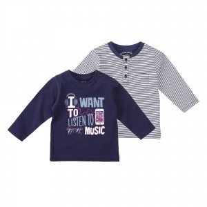 Set 2 Shirts la Streifen indig