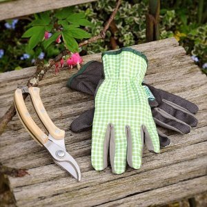 Set Gartenhandschuhe und Gartenschere