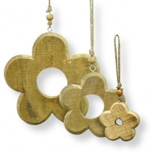 Set Naturholz Blüten