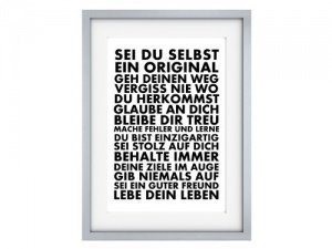 Shabby Vintage Kunstduck SEI DU SELBST Motivation Poster Wanddekoration DIN A4