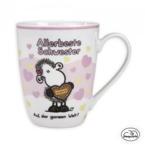 Sheepworld Tasse Allerbeste Schwester auf der ganzen Welt! Lieblingstasse von Sheepworld