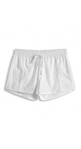 Shorts mit Web-Tupfen und Spitzenblenden