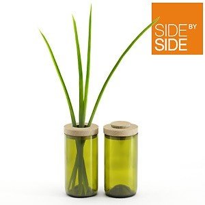 Side by Side Vase & Vorrats-Dose aus Gla