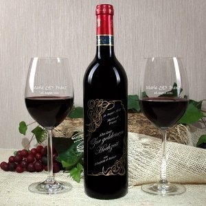 Silber- oder Goldene Hochzeit-Weinset mi