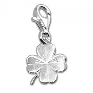 SilberDream Kleeblatt matt Charm