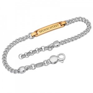 Silberarmband mit Gravurplatte - 9222