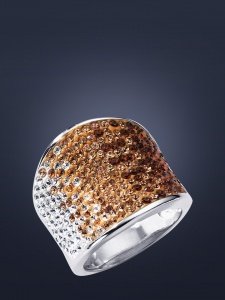 Silberring mit Swarovski- Kristallen
